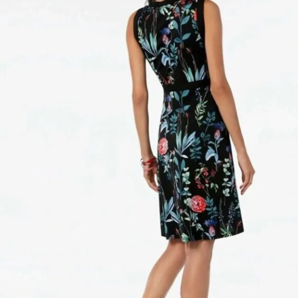 Tommy Hilfiger Floral Black Wrap Dress Size 6 NWT - Picture 8 of 9